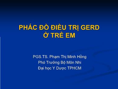 Phác đồ điều trị gerd ở trẻ em - Phạm Thị Minh Hồng