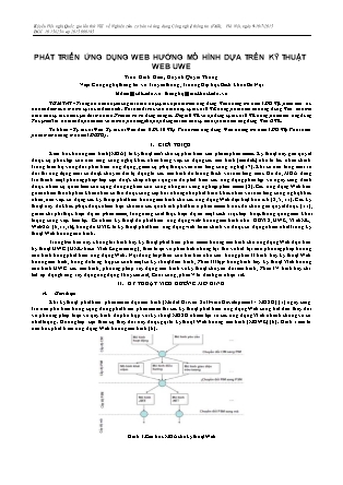 Phát triển ứng dụng web hướng mô hình dựa trên kỹ thuật Web UWE