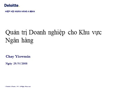 Quản trị Doanh nghiệp cho Khu vực Ngân hàng