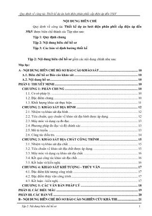 Quy định về công tác Thiết kế dự án lưới điện phân phối cấp điện áp đến 35kV - Tập 2: Nội dung biên chế hồ sơ (Phần 1)