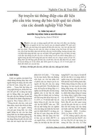 Sự truyền tải thông điệp của dữ liệu phi cấu trúc trong dự báo kiệt quệ tài chính của các doanh nghiệp Việt Nam