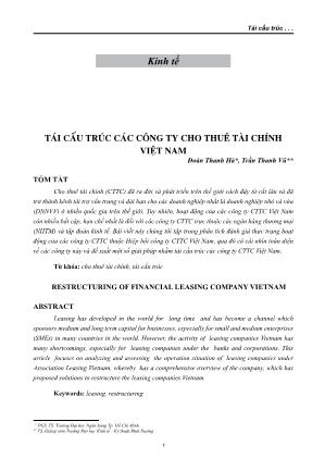 Tái cấu trúc các công ty cho thuê tài chính Việt Nam