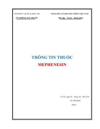 Thông tin thuốc mephenesin