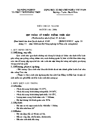 Tiêu chuẩn ngành 04 TCN 146-2006: Quy trình kỹ thuật trồng trúc sào  (Phyllostachys edulis (Carr) H. de Leh)
