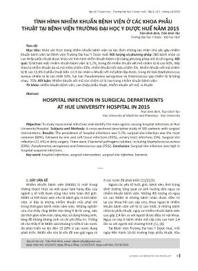 Tình hình nhiễm khuẩn bệnh viện ở các khoa phẫu thuật tại bệnh viện Trường Đại học y dược Huế năm 2015