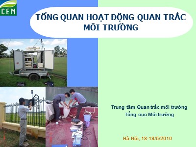 Tổng quan hoạt động quan trắc môi trường