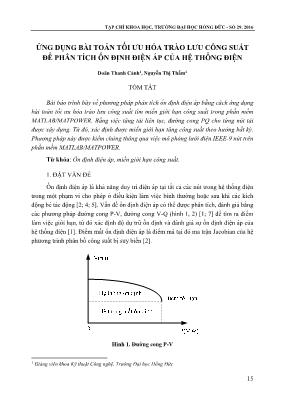 Ứng dụng bài toán tối ưu hóa trào lưu công suất để phân tích ổn đinh điện áp của hệ thống điện