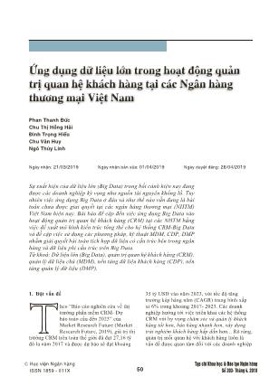 Ứng dụng dữ liệu lớn trong hoạt động quản trị quan hệ khách hàng tại các Ngân hàng thương mại Việt Nam