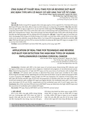 Ứng dụng kỹ thuật real-time pcr và reverse Dot-Blot xác định type HPV có nguy cơ gây ung thư cổ tử cung