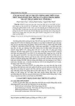 Ứng dụng kỹ thuật truyền thông điệp trên giao thức mạng FLEET đặc trưng của QNX 4 trong kiểm tra kỹ thuật khối máy tính BM-1