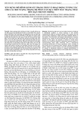 Xây dựng mô hình giám sát trạng thái và hoạt động tương tác cho các đối tượng trong hệ phân tán dựa trên máy trạng thái hữu hạn truyền thông