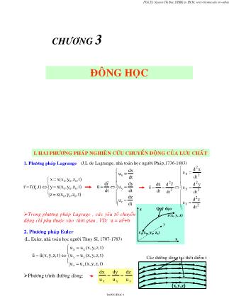 Bài giảng Cơ lưu chất - Chương 3: Động học