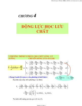 Bài giảng Cơ lưu chất - Chương 4: Động lực học lưu chất