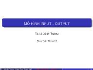 Bài giảng Đại số tuyến tính: Mô hình Input-Output- Lê Xuân Trường
