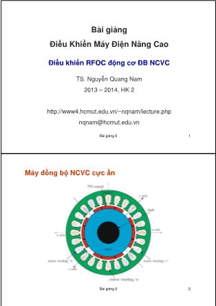 Bài giảng Điều khiển máy điện nâng cao - Bài 6: Điều khiển RFOC động cơ ĐB NCVC - Nguyễn Quang Nam