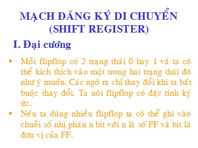 Bài giảng Kỹ thuật số (Phần 10)