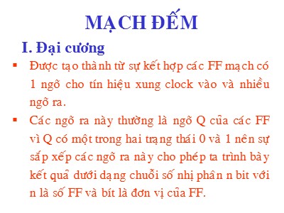 Bài giảng Kỹ thuật số (Phần 9)