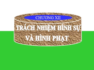 Bài giảng Luật hình sự - Chương 12: Trách nhiệm hình sự và hình phạt