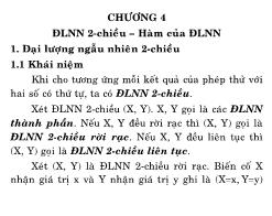 Bài giảng Lý thuyết xác suất và thống kê toán - Chương 4: ĐLNN 2-chiều-Hàm của ĐLNN