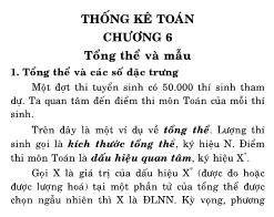 Bài giảng Lý thuyết xác suất và thống kê toán - Chương 6: Tổng thể và mẫu