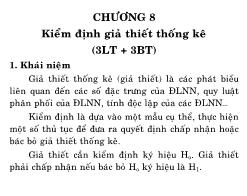 Bài giảng Lý thuyết xác suất và thống kê toán - Chương 8: Kiểm định giả thiết thống kê