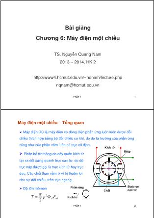 Bài giảng Máy điện - Chương 6: Máy điện một chiều - Nguyễn Quang Nam