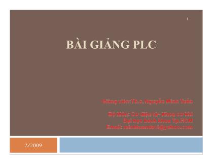 Bài giảng PLC - Nguyễn Minh Tuấn