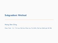 Bài giảng Tối ưu hóa nâng cao - Bài 7: Subgradient Method - Hoàng Nam Dũng
