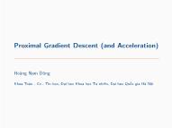 Bài giảng Tối ưu hóa nâng cao - Bài 8: Proximal Gradient Descent (and Acceleration) - Hoàng Nam Dũng