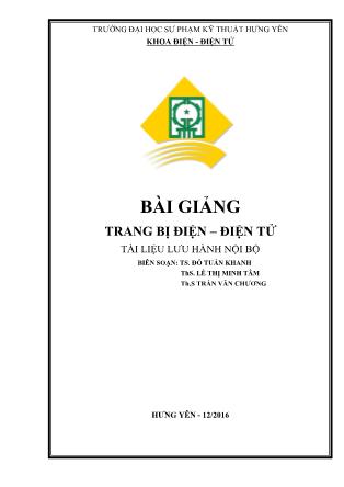 Bài giảng Trang bị điện-điện tử