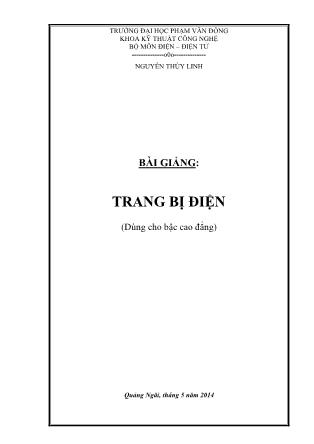 Bài giảng Trang bị điện - Nguyễn Thùy Linh