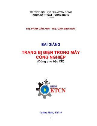 Bài giảng Trang bị điện trong máy công nghiệp