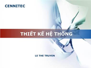 Bài giảng Truyền động thủy lực và khí nén - Chương 9: Thiết kế hệ thống - Lê Thể Truyền