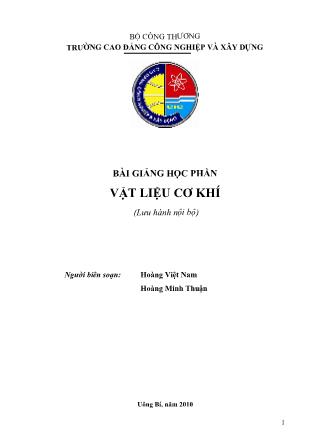 Bài giảng Vật liệu cơ khí