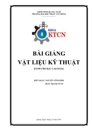 Bài giảng Vật liệu kỹ thuật