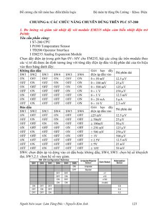 Đề cương chi tiết môn học Điều khiển logic - Chương 6: Các chức năng chuyên dùng trên PLC S7-200