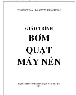 Giáo trình Bơm quạt máy nén