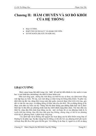 Giáo trình Cơ sở tự động học - Chương 2: Hàm chuyển và sơ đồ khối của hệ thống - Phạm Văn Tấn