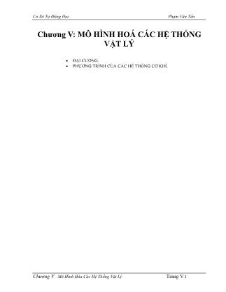 Giáo trình Cơ sở tự động học - Chương 5: Mô hình hoá các hệ thống vật lý - Phạm Văn Tấn