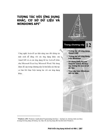 Giáo trình Phát triển AutoCAD bằng ActiveX & VBA - Chương 12: Tương tác với ứng dụng khác, cơ sở dữ liệu và Windows API1