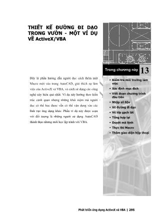 Giáo trình Phát triển AutoCAD bằng ActiveX & VBA - Chương 13: Thiết kế đường đi dạo trong vườn - Một ví dụ về ActiveX/VBA