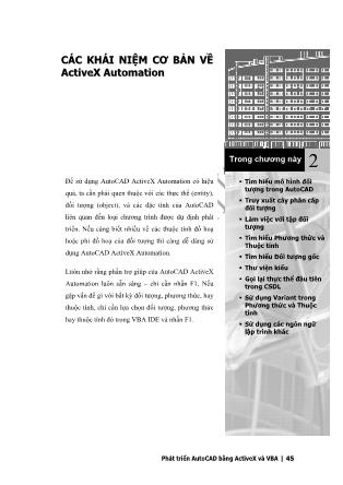 Giáo trình Phát triển AutoCAD bằng ActiveX & VBA - Chương 2: Các khái niệm cơ bản về ActiveX Automation