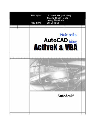 Giáo trình Phát triển AutoCAD bằng ActiveX & VBA - Ứng dụng mẫu