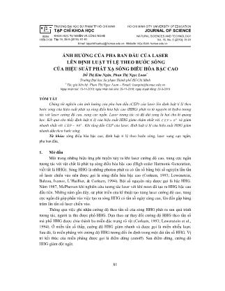 Ảnh hưởng của pha ban đầu của laser lên định luật tỉ lệ theo bước sóng của hiệu suất phát xạ sóng điều hòa bậc cao