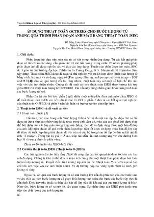 Áp dụng thuật toán octrees cho bước lượng tử trong quá trình phân đoạn ảnh màu bẳng thuật toán JSEG