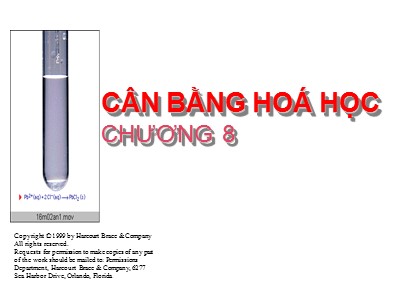 Bài giảng Cân bằng hoá học