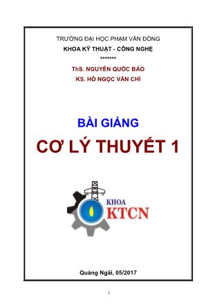 Bài giảng Cơ lý thuyết 1