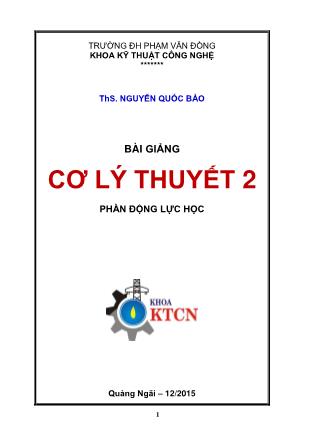 Bài giảng Cơ lý thuyết 2