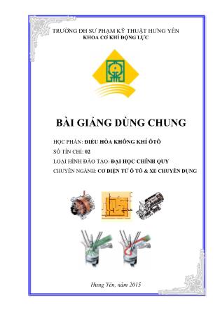 Bài giảng Điều hòa không khí ôtô