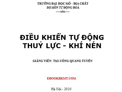 Bài giảng Điều khiển tự động thuỷ lực-khí nén - Chương 5: Các phần tử điện, điện-thủy lực, điện-khí nén - Uông Quang Tuyến